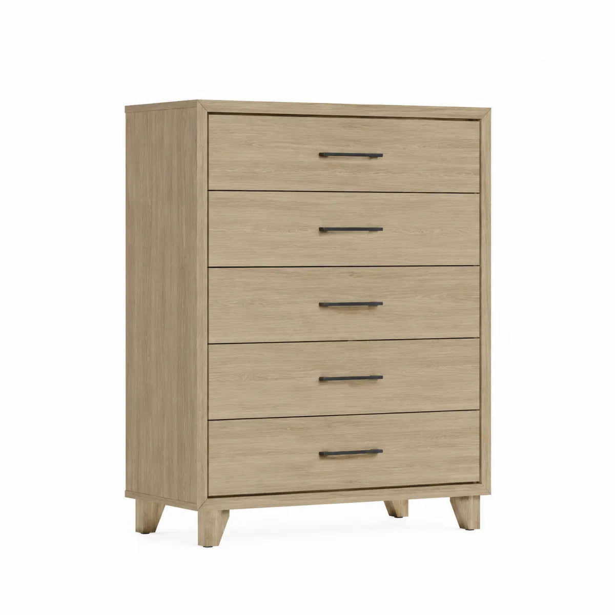 Komoda z 5 szufladami drewno dębowe jasny dąb 80x45x120 cm