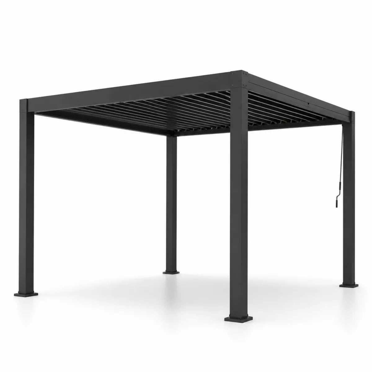 Altana aluminiowa czarna z regulowanym zadaszeniem 300x300x240 cm