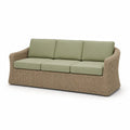 Sofa z technorattanu z zielonymi poduszkami, 200 cm