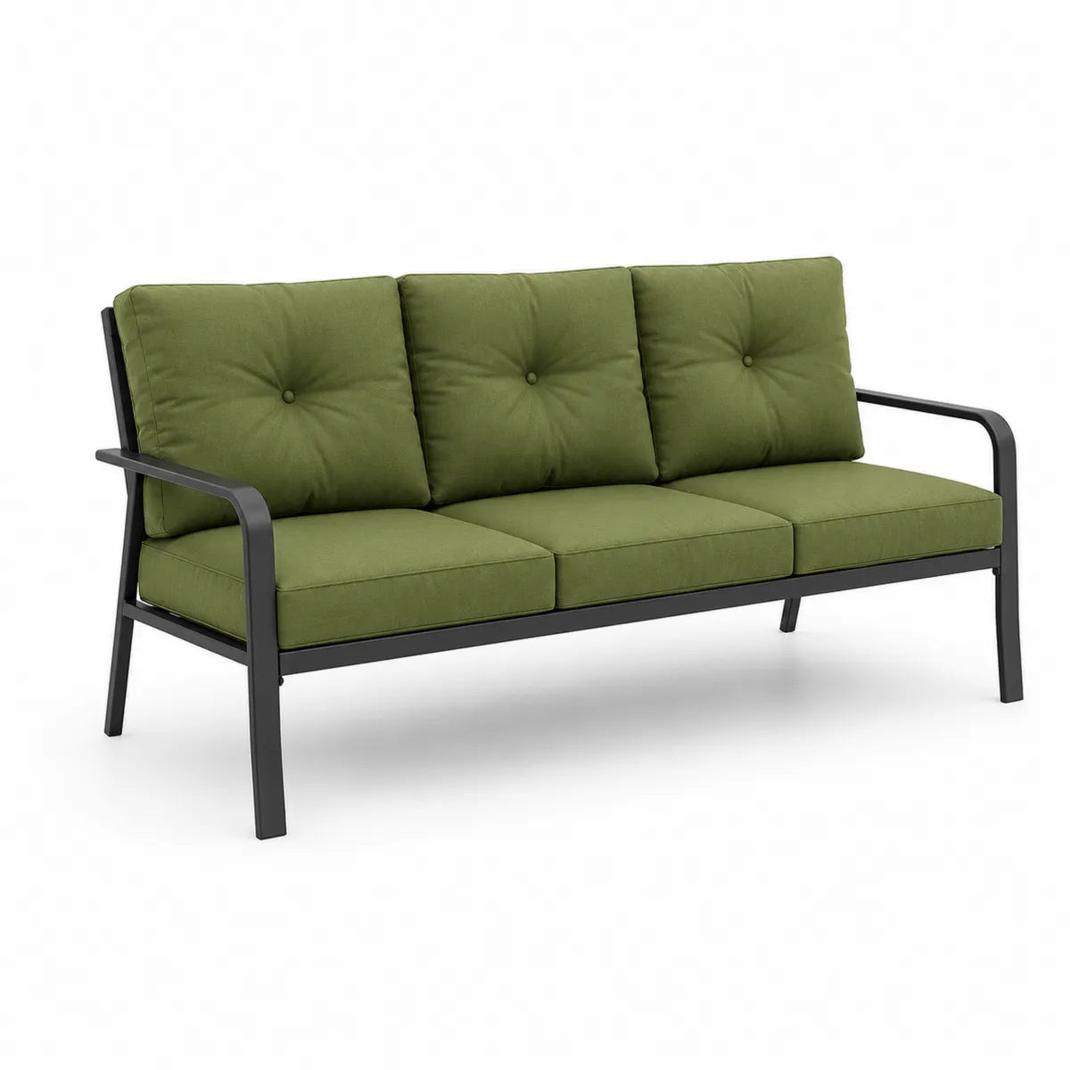 3-osobowa sofa ogrodowa zielona stalowa 200 cm