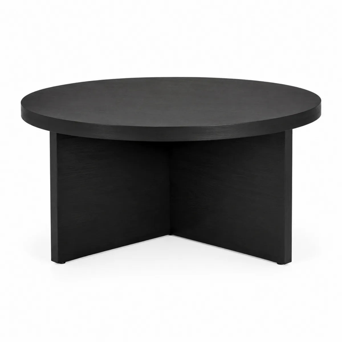 Okrągły stolik kawowy czarny MDF 90 cm