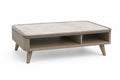 Stolik kawowy drewniany z marmurowym blatem 120x60x40 cm