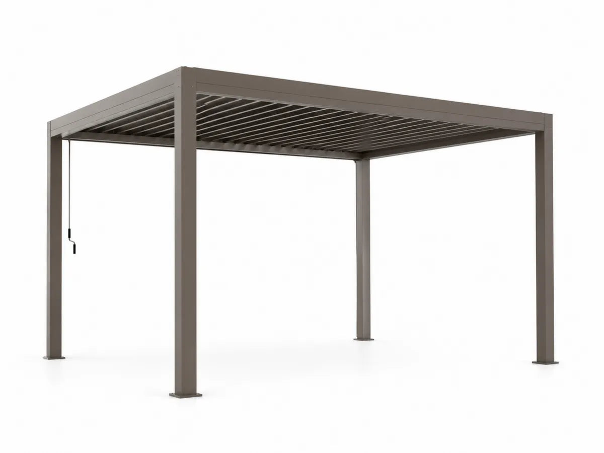 Brązowy aluminiowy pawilon ogrodowy z regulowanymi żaluzjami 300x300x250 cm