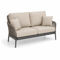Sofa dwuosobowa z metalową ramą beżowa