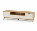 Szafka RTV z MDF, okleina dębowa, 140x40x50 cm