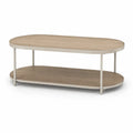 Owalny stolik kawowy z płyty MDF i metalu 120x50x45 cm