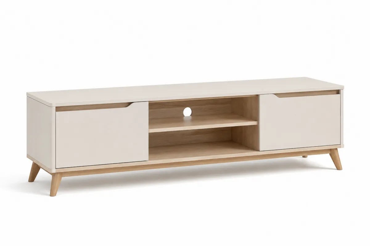 Szafka RTV z płyty MDF beżowa 150cm