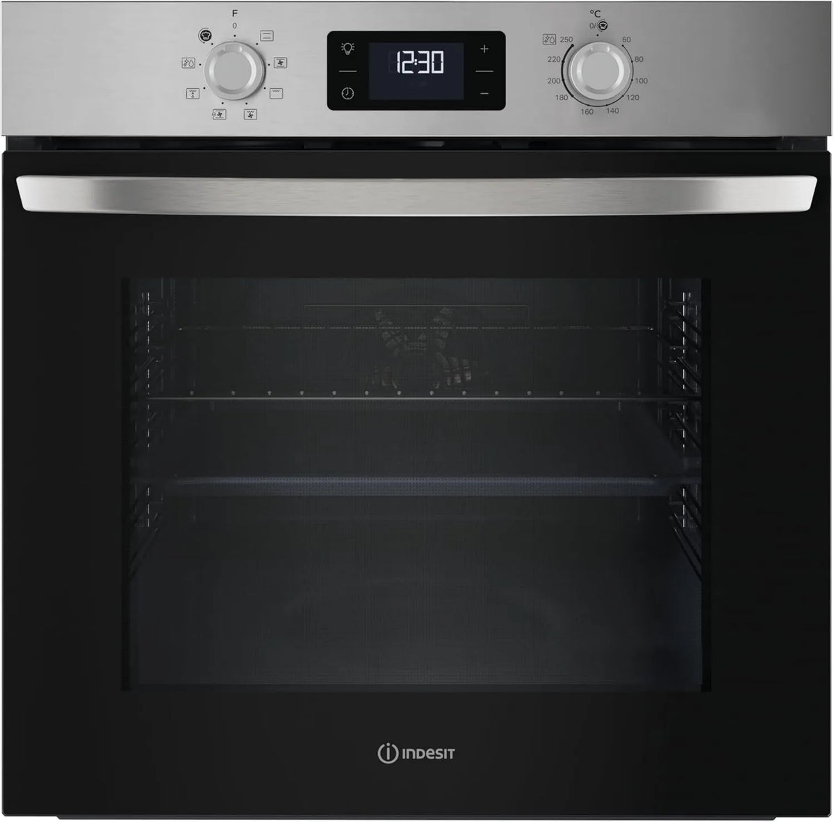 Indesit piekarnik do zabudowy, Piec elektryczny, 59, 5 x 59, 5 x 55, 1 cm, 71 l, klasa energetyczna A, 255H, wbudowany, grill, para, stal nierdzewna