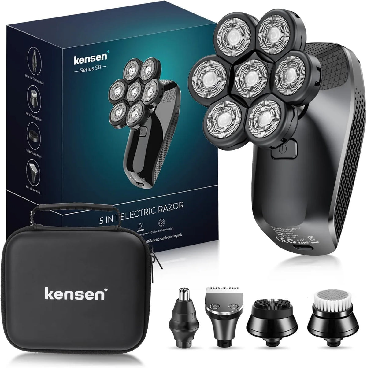 kensen, IPX6 Shaft, szczotka, IP65, for Face, Barbe