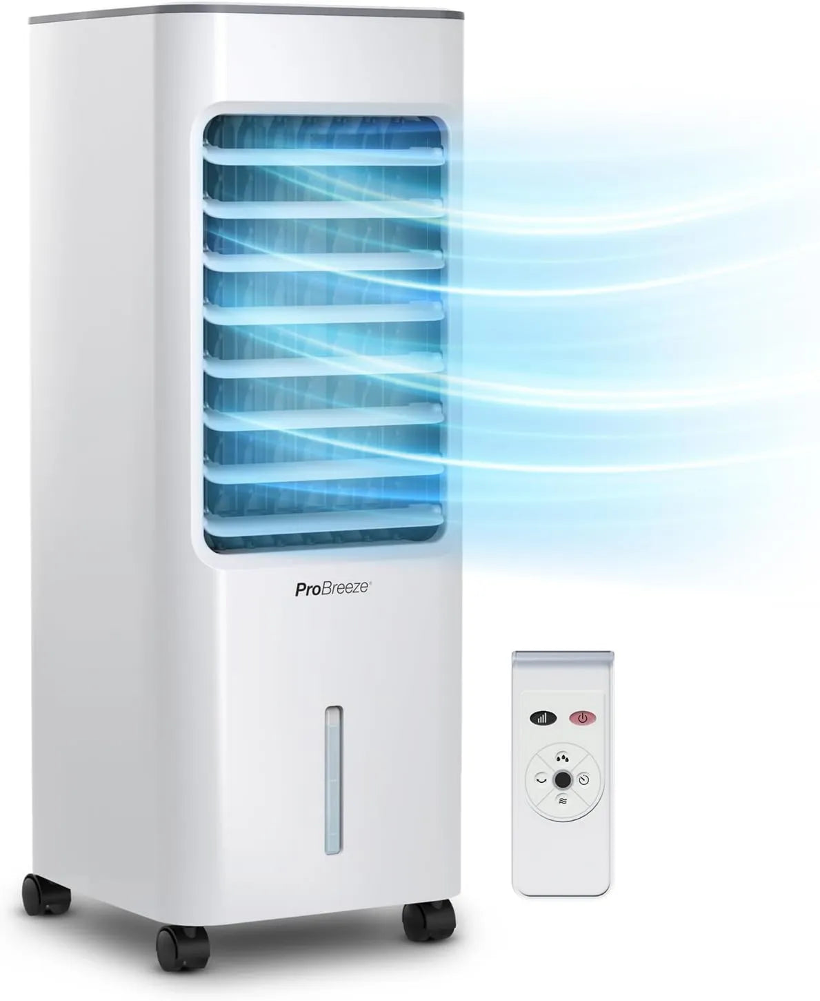 Klimatyzator, timer, praca automatyczna, zdalne sterowanie, Przenośny klimatyzator Pro Breeze, klimatyzator ewaporacyjny, klimatyzator wodny bez węża