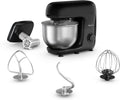 Moulinex QA161810, 800 W, 4,8 l, Bake essential Robot cukierniczy, zestaw do pieczenia, maszynka do mielenia mięsa, Glama Black
