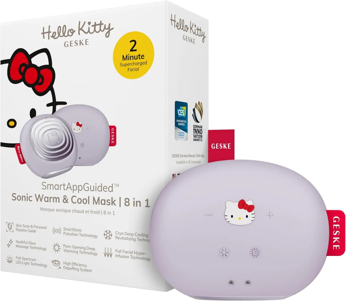 GESKE, Masażer, funkcja ogrzewania, czerwony, x Hello Kitty