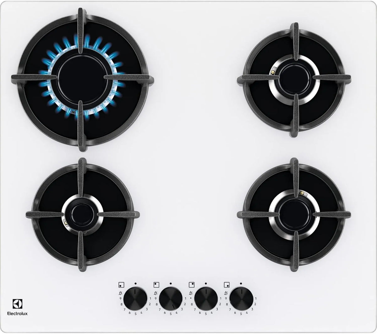 Electrolux płyta grzewcza, Płyta gazowa EGG64272 W, 60 cm, 4 pola grzewcze, piec gazowy, biały