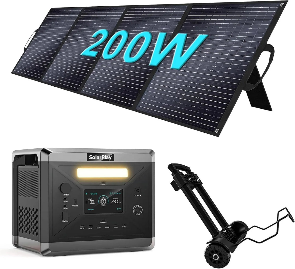 Przenośna stacja zasilania, 2400W, 2160Wh, 2500W, zasilanie urządzeń przez wyjścia AC DC i USB