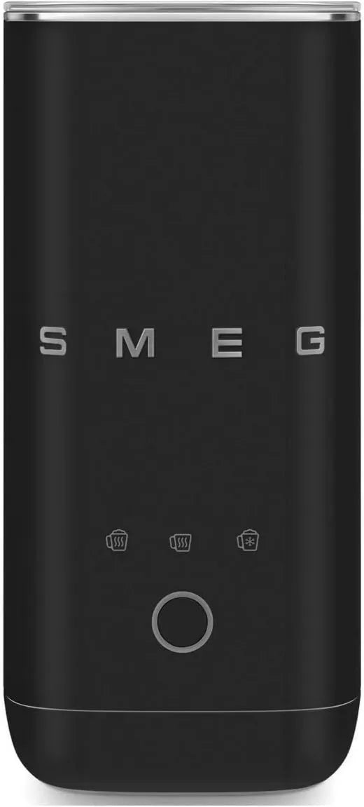 Smeg spieniacz do mleka, MFF02BLMEU Milk Moisturizer, 3 programów, emulgator mleka, czarny, 3 funkcje do pianki na gorąco / zimno i cieplej mleka, Retro 50