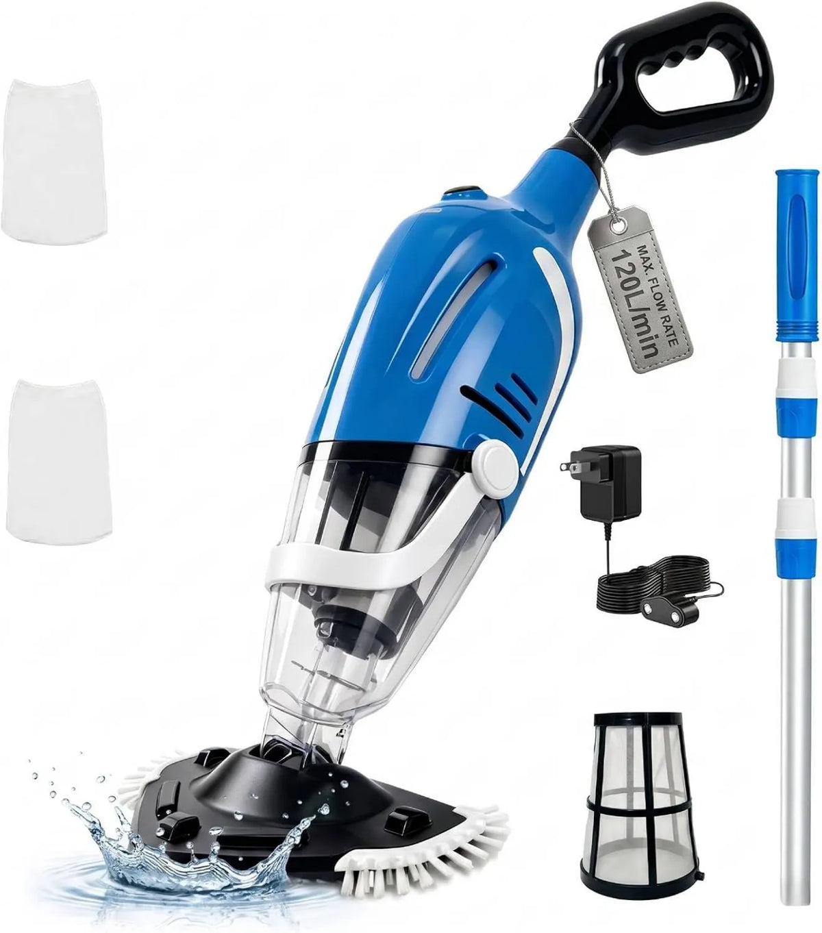 Umisu, Odkurzacz 7200 l / H, 188 cm, niebieski, 80Mines d 'czas pracy, okoń teleskopowy 188 cm 7200 l/H