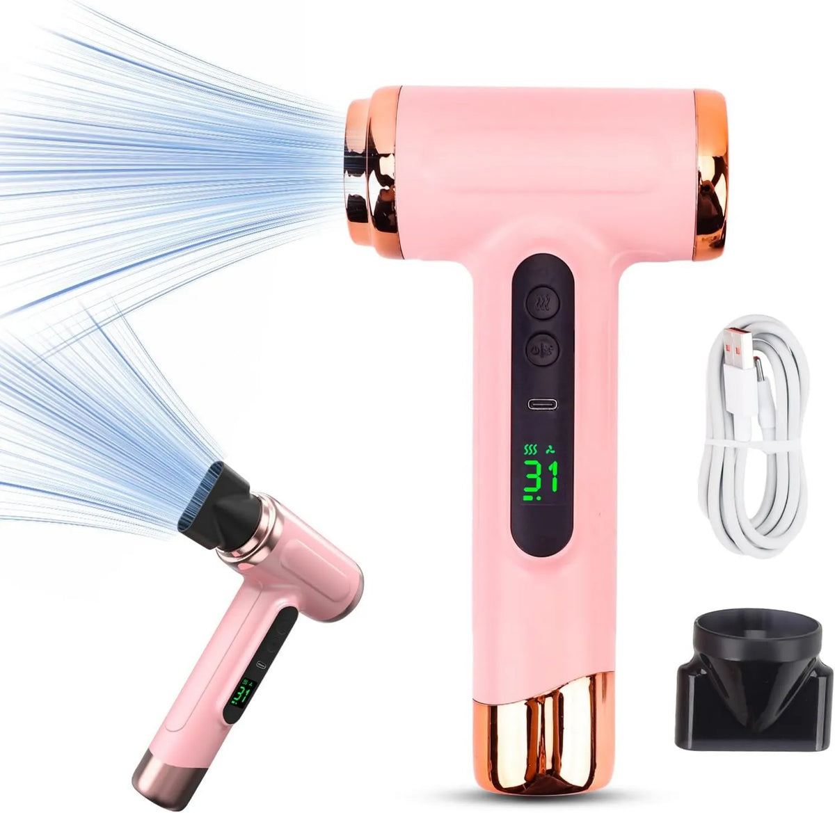 Gonetre suszarka do włosów, W 15000 Diffuser, 200 W, USB, bezprzewodowy, do akademików. Strona główna. Suche włosy Travel