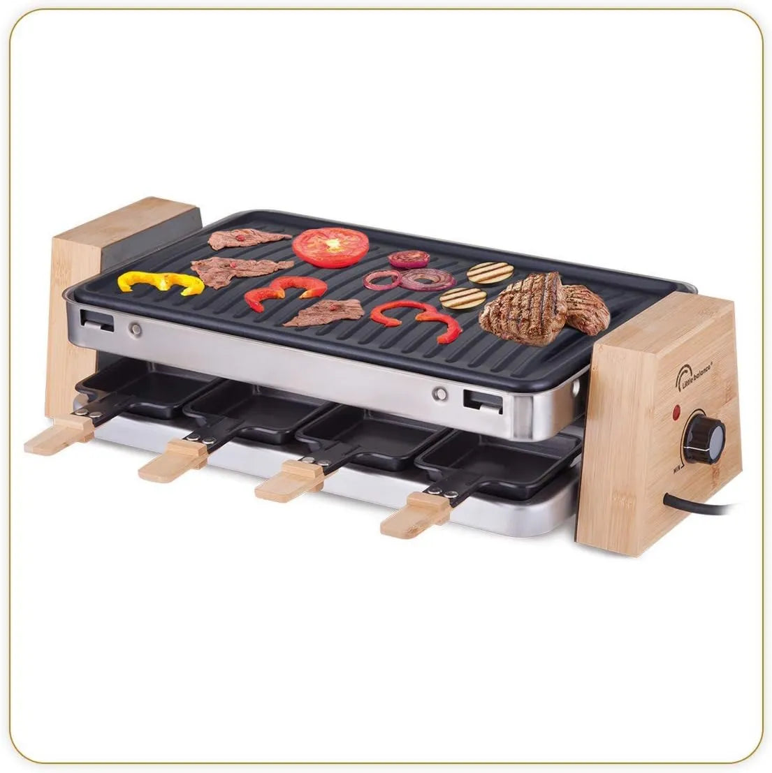 LITTLE BALANCE, Akcesoria do urządzeń, 1500 W, 2 programów, Mleczko BALANCE, Grill, stal nierdzewna, Raclette / Grill 8 osób, 2 funkcje w 1 urządzeniu