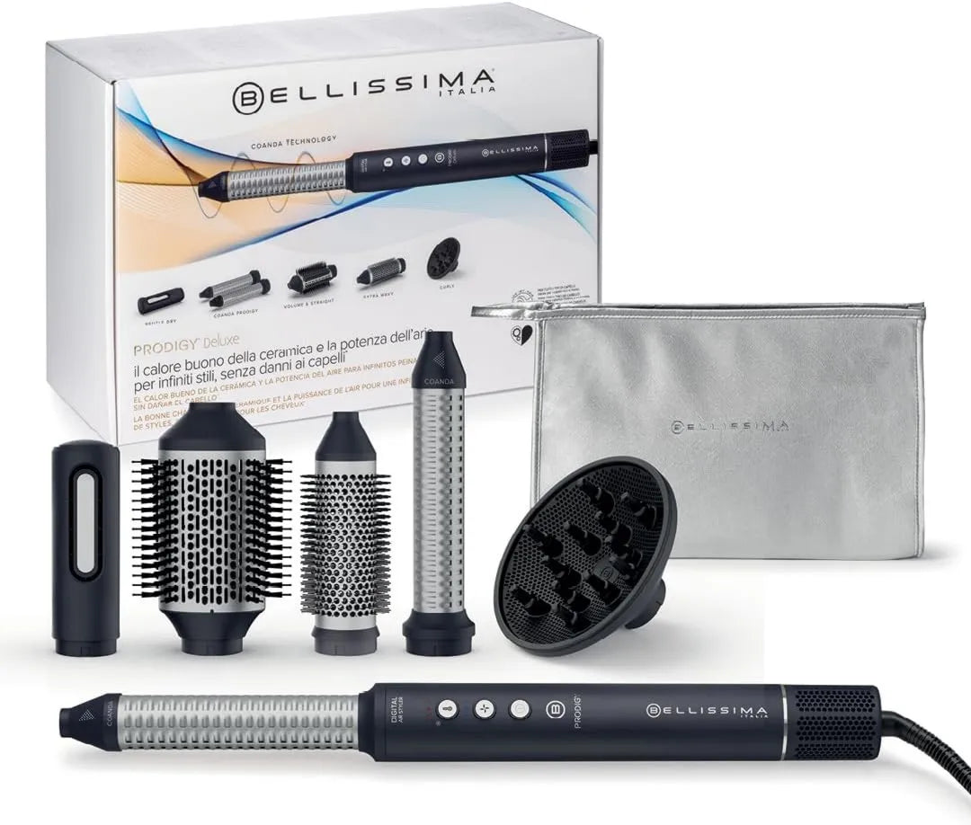 BELLISSIMA, Akcesoria do 5- in-1, czarny, kawałek i akcesoria, Prodigy Deluxe szczotka Blowout 5-en-1