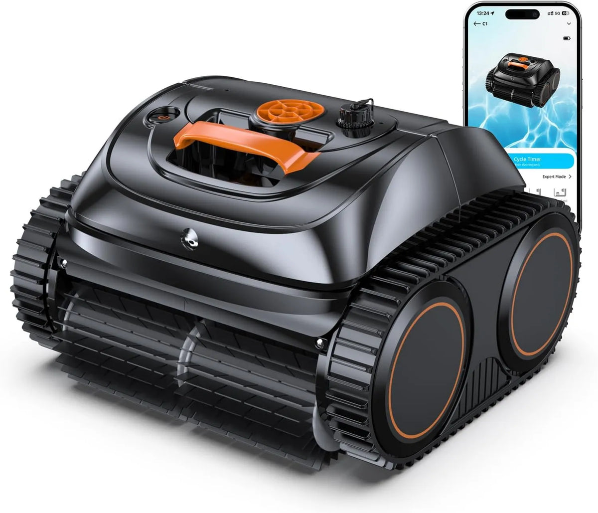 WINNY POOL CLEANER, WINNY POOL urządzenie czyszczące Robot, robot czyszczący basen, bezprzewodowy, czarny, do krytych i zewnętrznych basenów