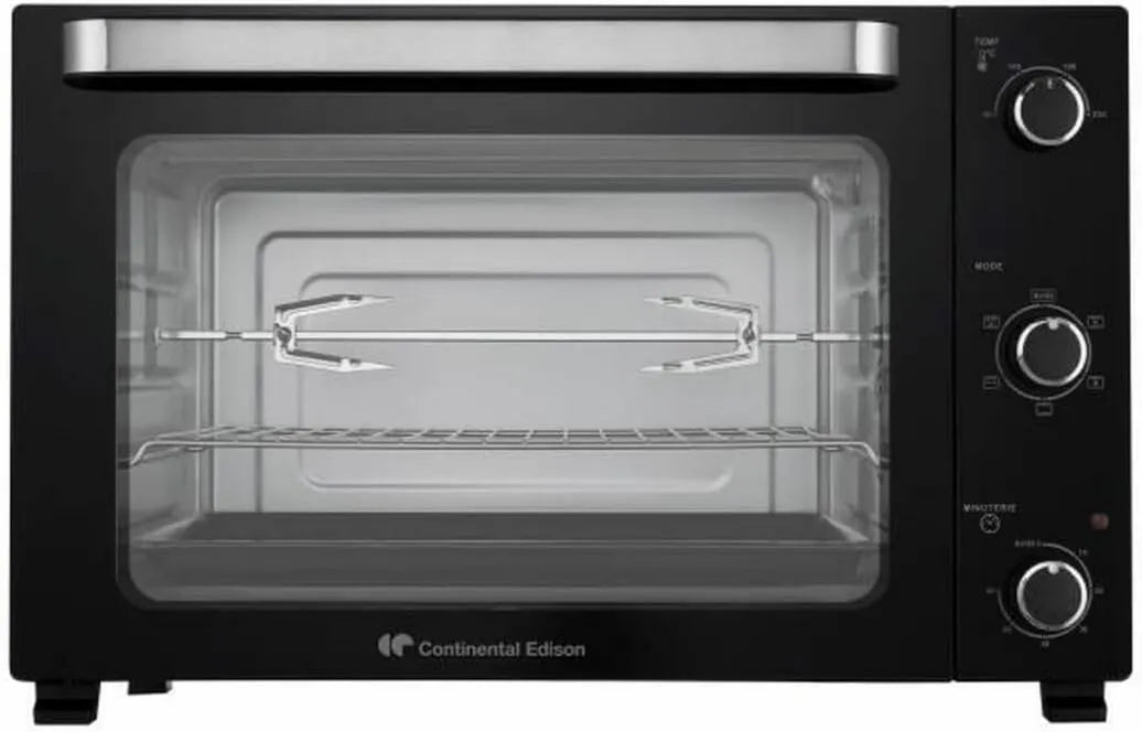 Continental Edison mini piekarnik, model CEMF60B3 L60, minipiec elektryczny - ciepło wirujące - EDISON CONTINENTAL - CEMF60B3 - czarny - L60 x H39 x D 48 cm
