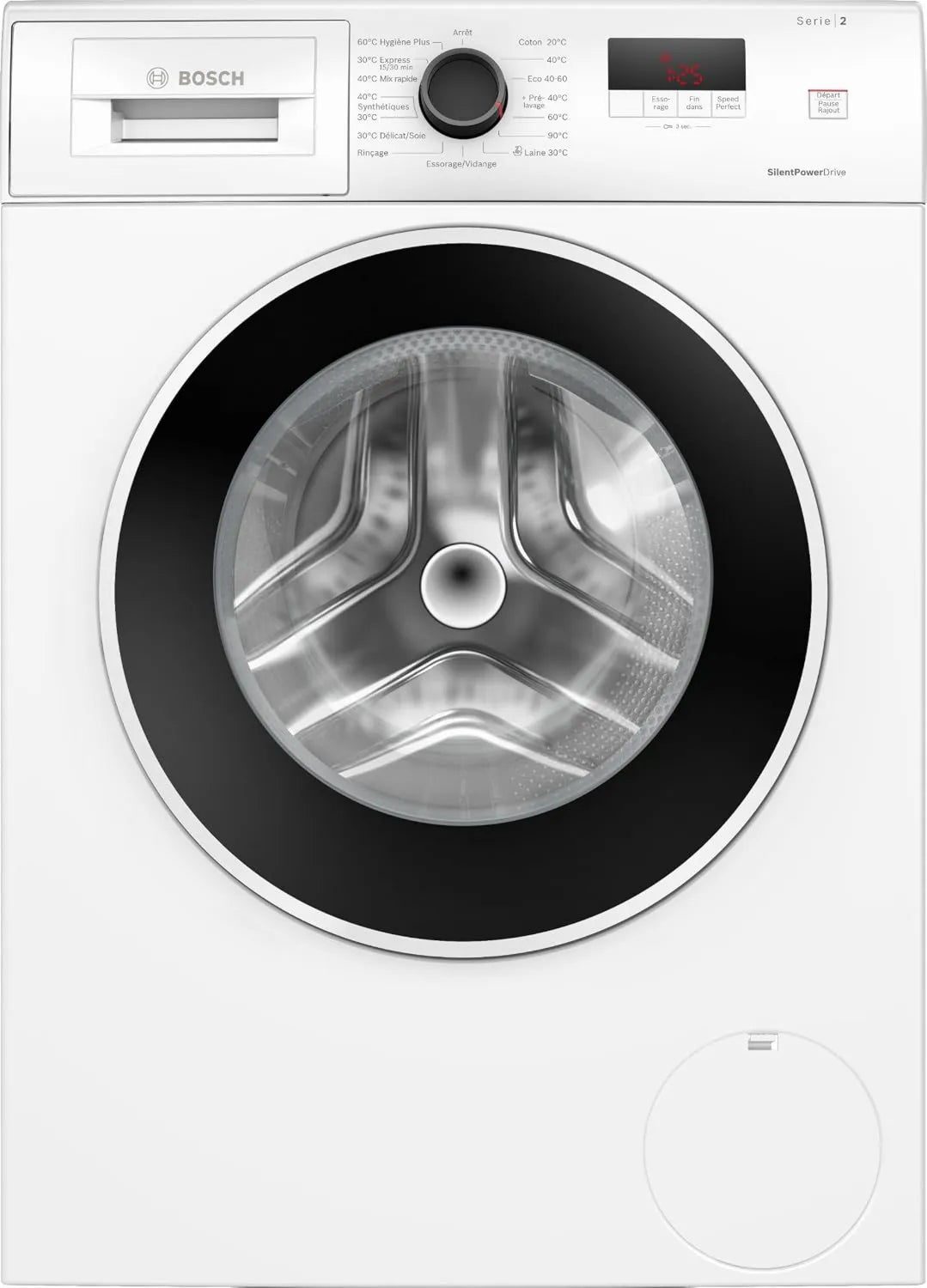 Bosch pralka, WGE02405FR, 7 kg, klasa energetyczna E, biały, Prędkość Doskonała opcja, 1400 t, min, SpeedPerfect, Series 2, stojąco, Aktywna woda