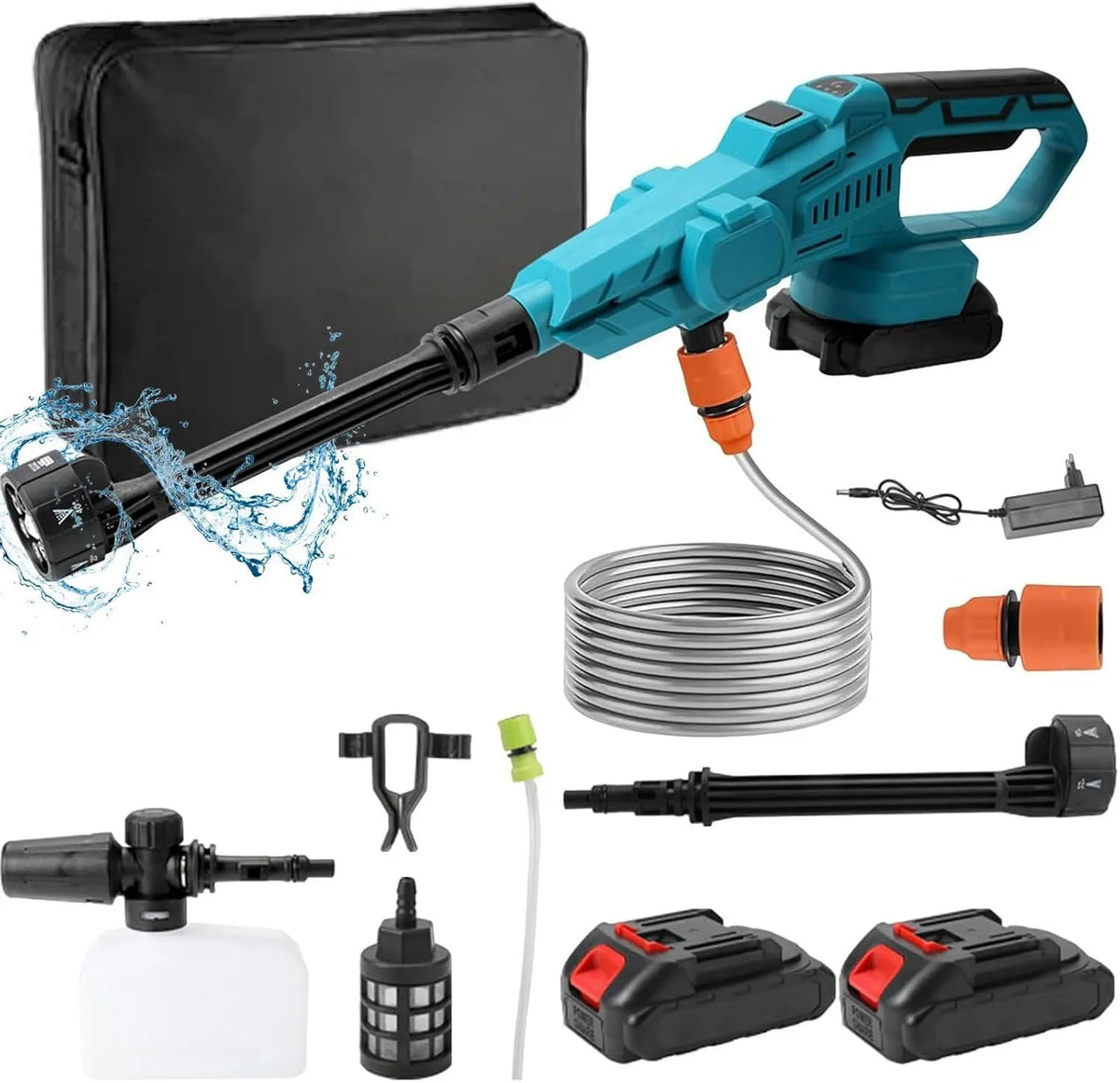 UOEONR, Makita Wysokie czyszczenie ciśnieniowe, 3500 W, 18 V, przenośne, 100 bar, 3500 W silnik bez miotły, przenośny pistolet do czyszczenia ciśnieniowego, 380 l / h