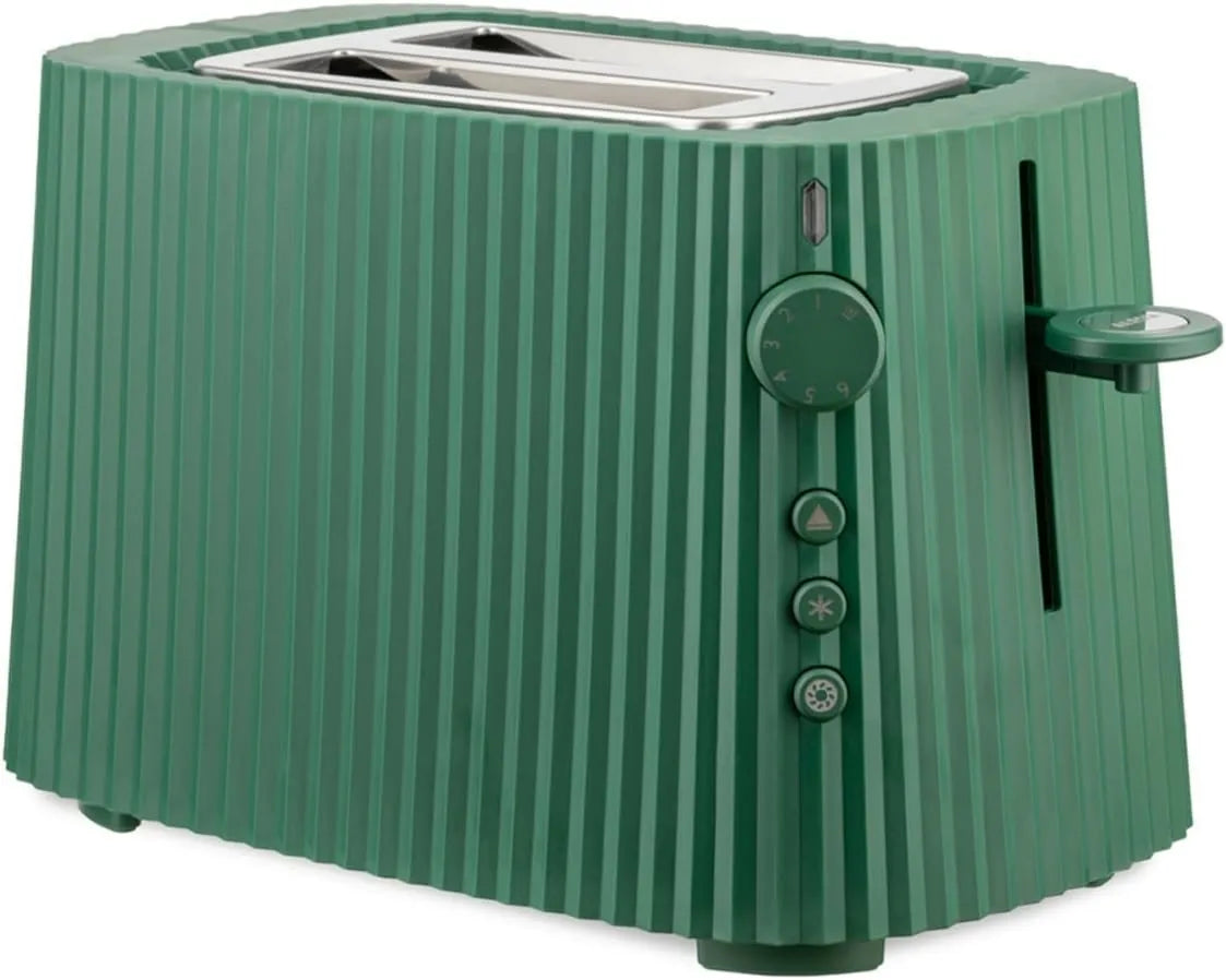 Alessi MDL08 toster, 850 W, 34 cm, 18,5 cm, Plissé GR, designerski toster, sześć stopni pozłacania, z żywicy termoplastycznej