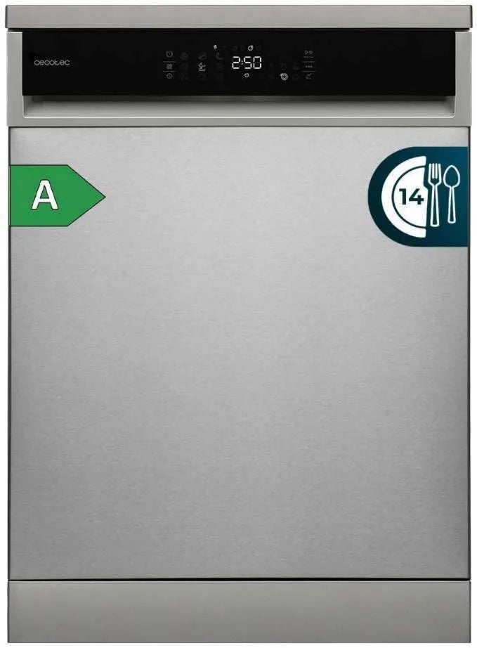 Cecotec zmywarka, Bolero 6800 do naczyń ze stali nierdzewnej, 60 cm, 8 programów, Inwerter, para, stal nierdzewna, 14 sztućce, niskie zużycie, Automatyczne pranie
