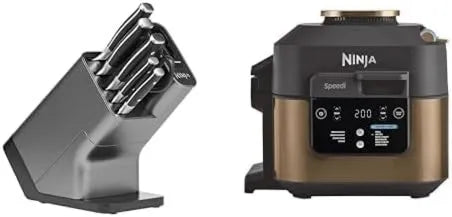 NINJA, K32006EU 10- in-1 Hot powietrza, stal nierdzewna, Szybka kuchenka Speedi, ON400EUCP, Posiłki dla 4 w 15 minut, 6 Sleek sztuk 10-en-1