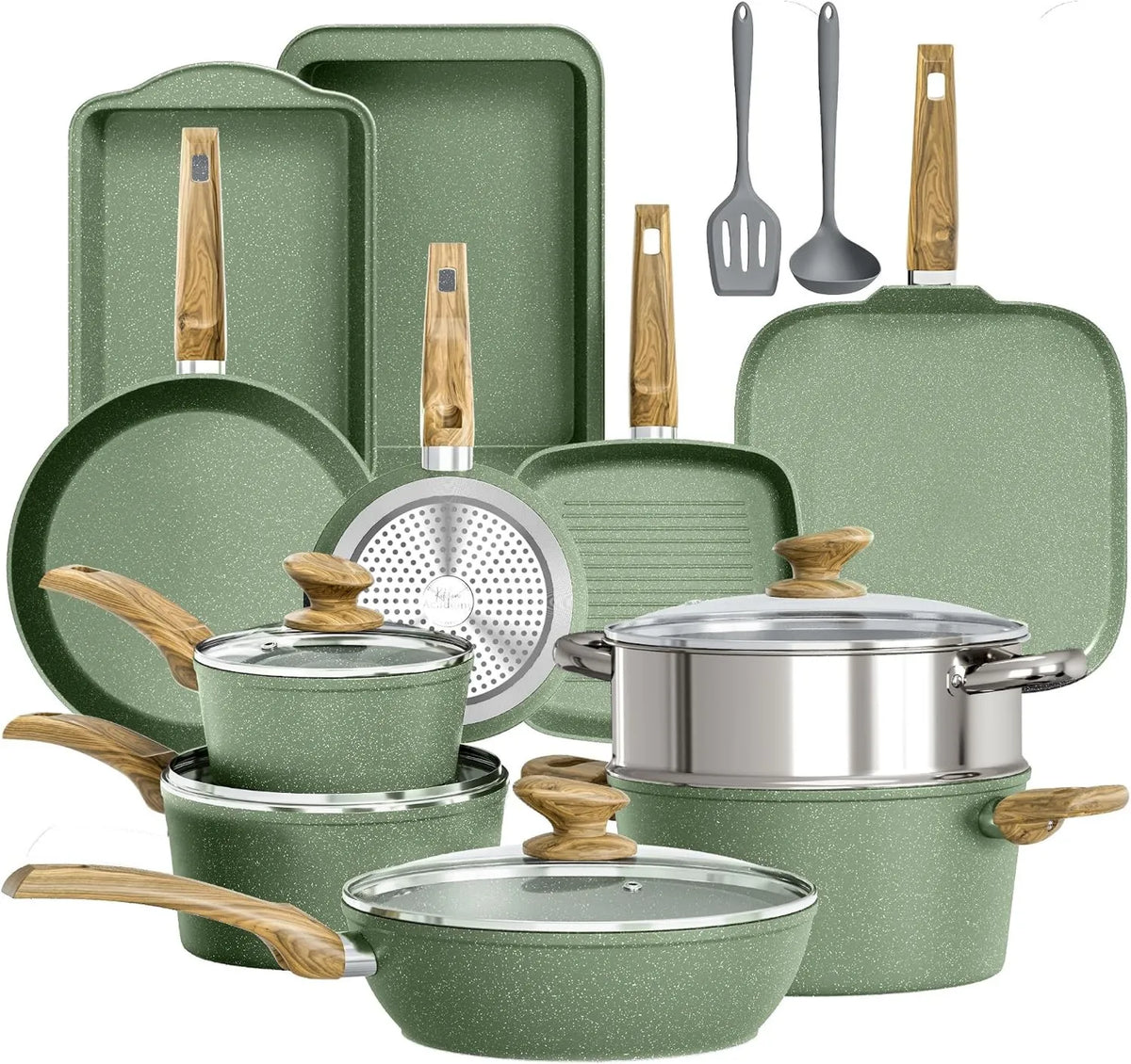 DishDelight, Naczynie do gotowania, Naczynie do naczyń 17 szt., powłoka nieprzylepna 17pcs