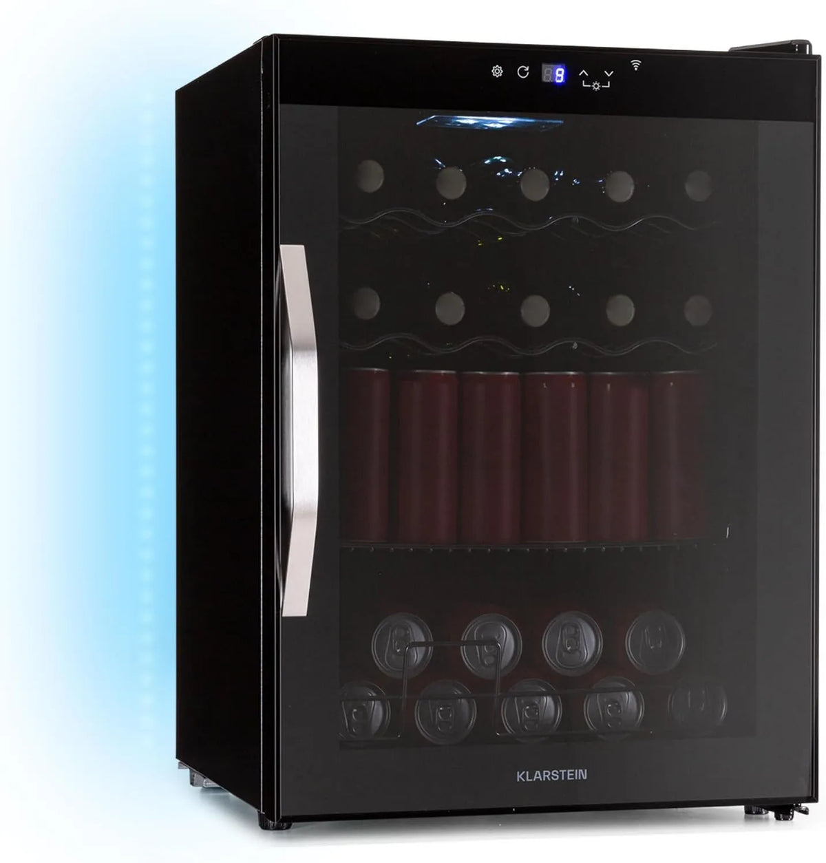 KLARSTEIN chłodziarka do napojów, Lodówka, 60 l, 3 do 18°C, WiFi, czarny, LED 7 kolorów, Coachella 60 Napojów lodówka - 60 l Napojów Lodówka