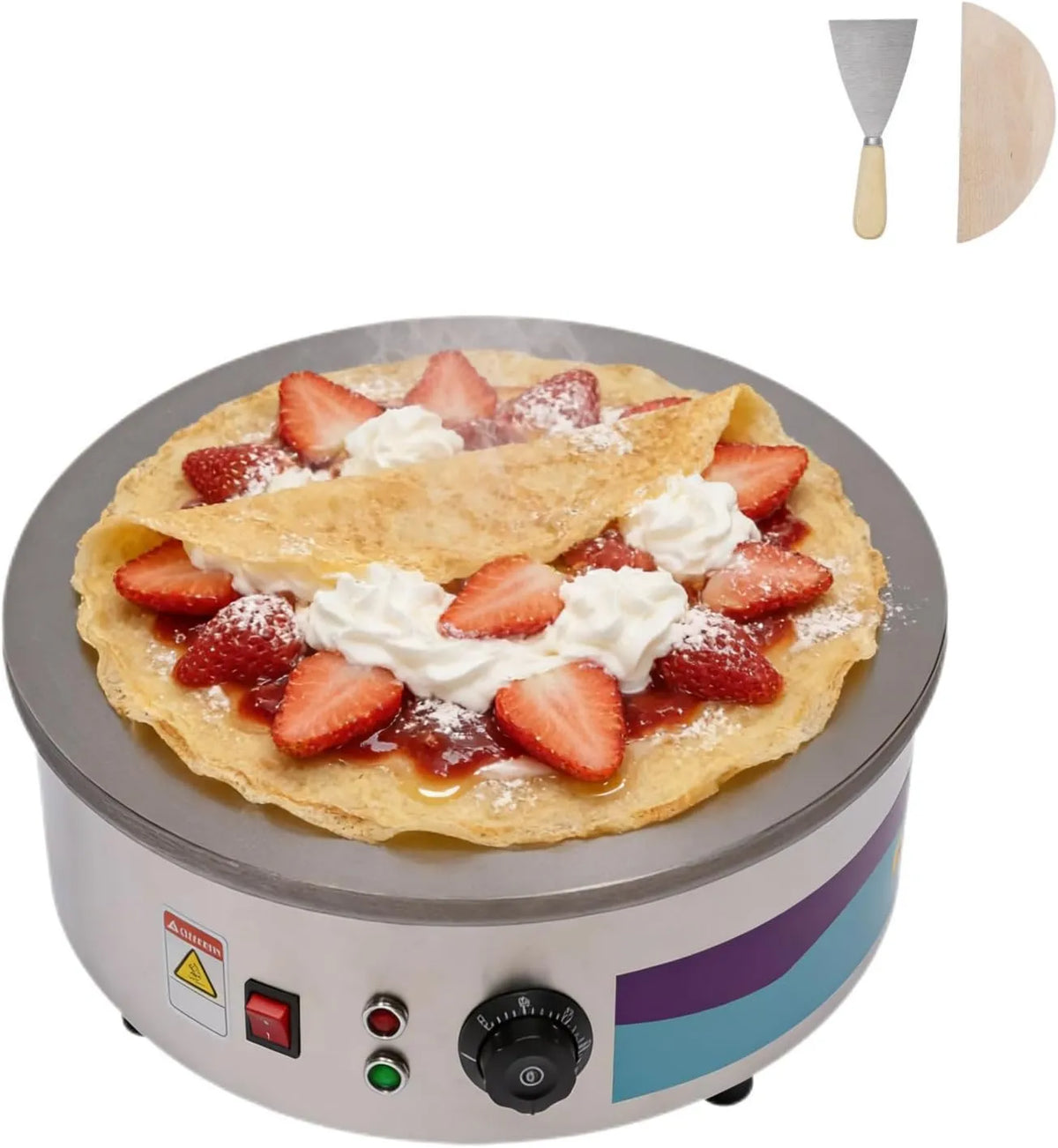 awolsrgiop, naczynia do gotowania, 45 cm, 50 do 300°C, odlewane żelazo, profesjonalny, pochodzi z 2 Spatulas, Kontrola temperatury 50- 300°C