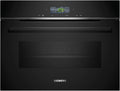 SIEMENS piekarnik do zabudowy, iQ700 CM776GKB1 Kuchenka mikrofalowa, 59, 4 cm, 45 l, 900 W, zatrzask, grill, Dom Connect, mikrofalówka, czarny, 4 cm breit