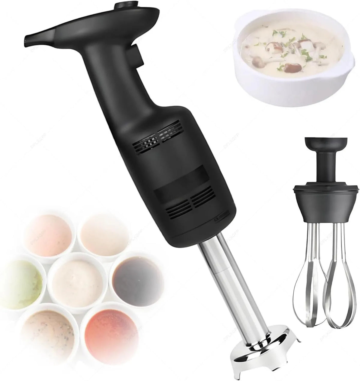 DPLXQPP blender ręczny, Mikser, 270 W, Mieszacz, Profesjonalny, Cichy, Cichy silnik miedziany do preparatów Ultra- Lisse, 20000 TR / Min