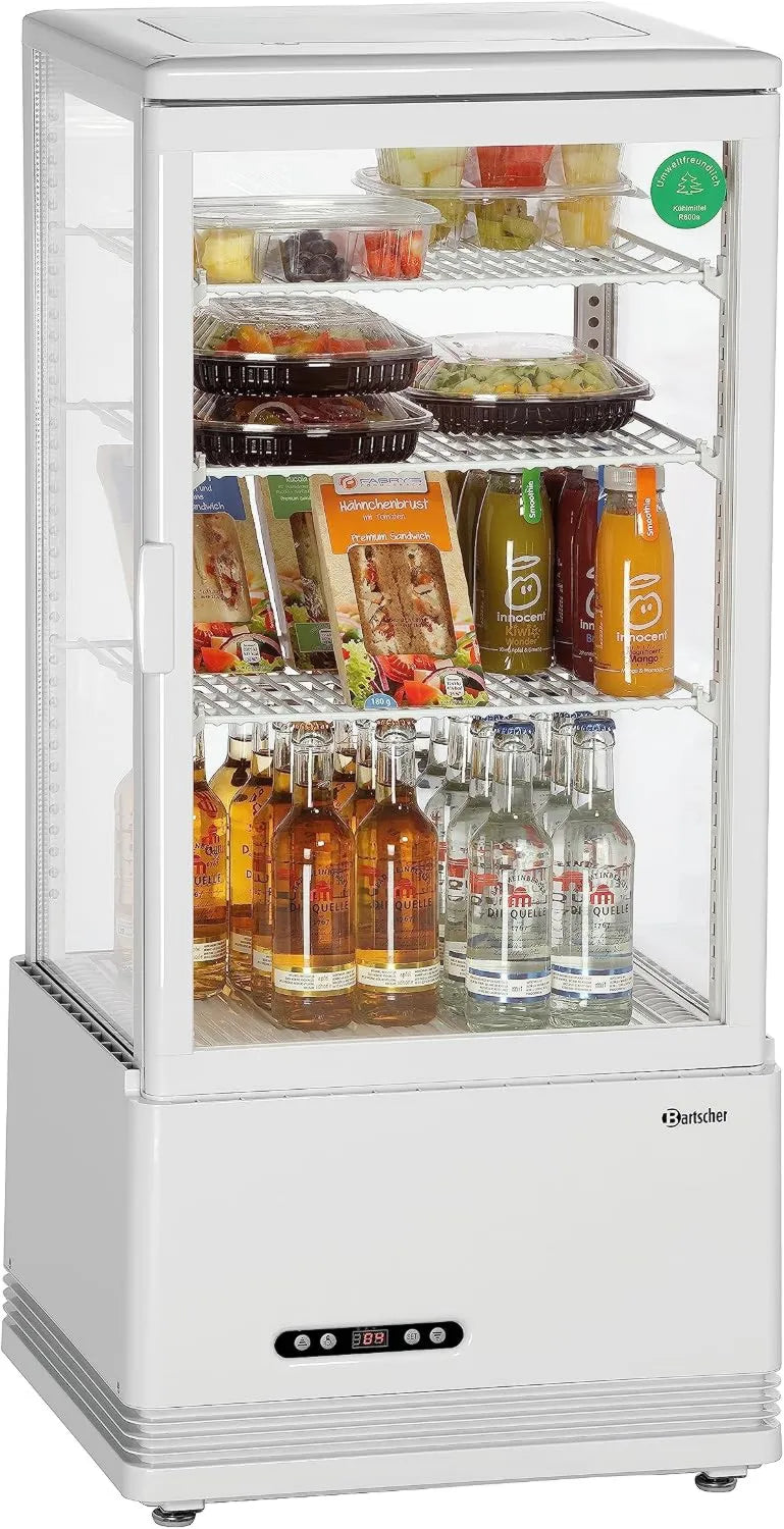Bartscher lodówka, Wyroby ze szkła chłodniczego 700878 G 78 l- WE, 78 l, 700878 G MINI- VITRIN REFRIGERE 78 l- WE 78 l-WE