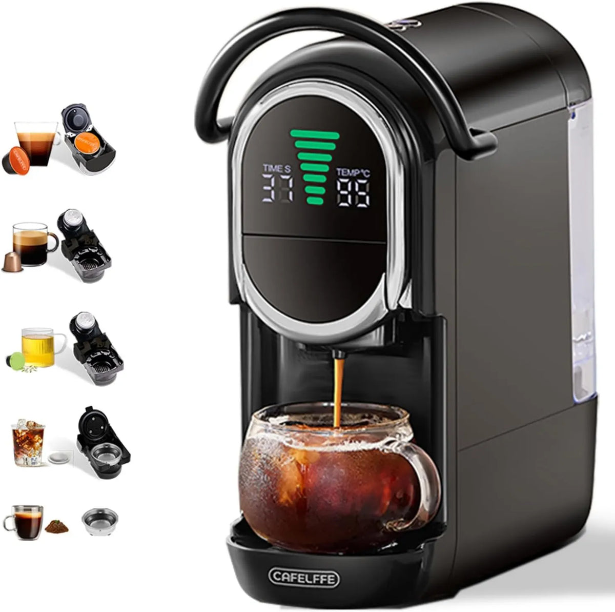 Cafelffe, MK- 609S Kawiarnia, ekspres do kawy, czarny, do domu i biura, CAFEFLFFE MK-609S