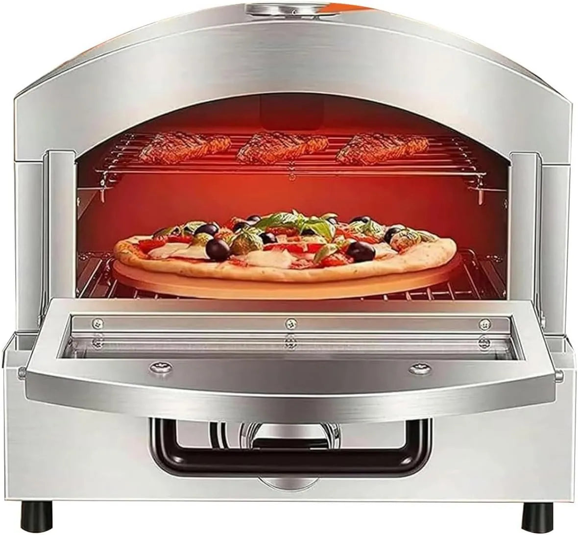 GAYAYAS piec do pizzy, Elektryczny piekarnik pizzy, 50 do 350°C, grill, restauracja, stal nierdzewna, podwójne warstwowe stali nierdzewnej Toster