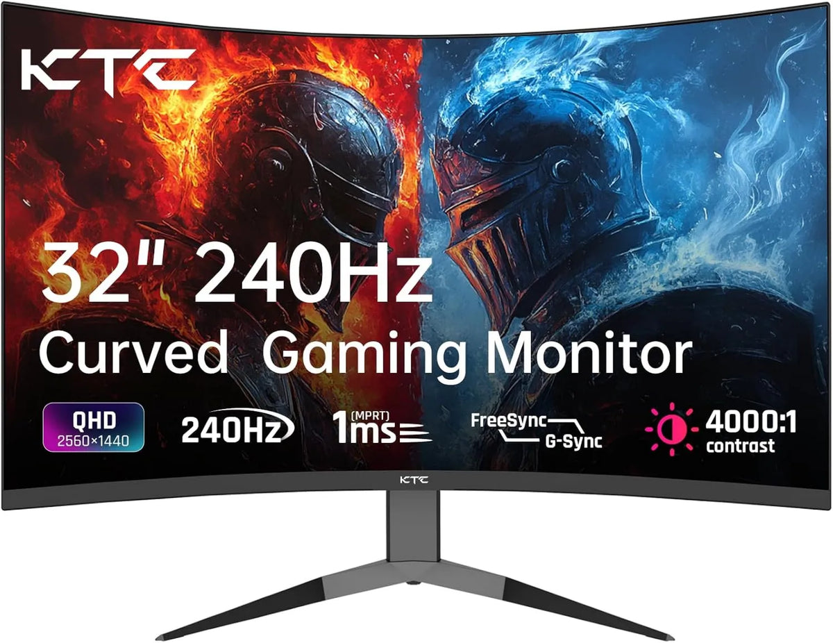 1000R KTC 32 monitor, 240Hz, 240 Hz, 32 cali, calowy monitor Curved, 240Hz monitor gamingowy, FreeSync/G-Sync, kontrast 4000:1