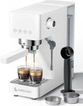 Ekspres ciśnieniowy, 20 bar, 1,5 l, AMZCHEF Ekspres do kawy z sitkiem, ekspres do espresso z profesjonalnym spieniaczem do mleka, latte i macchiato