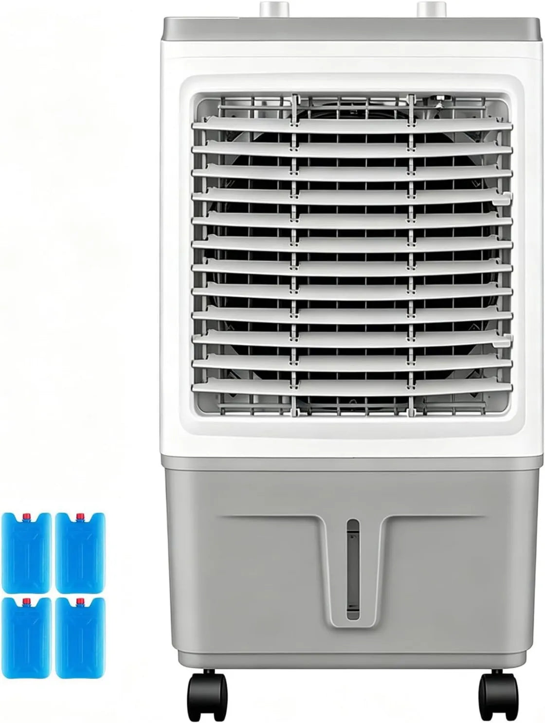 LXRHLIKG klimatyzator przenośny, Klimatyzator, 30 l, przemysłowe, 3 prędkości, oscylacja, duży zbiornik, 4 bloki lodu, Molette sterowanie