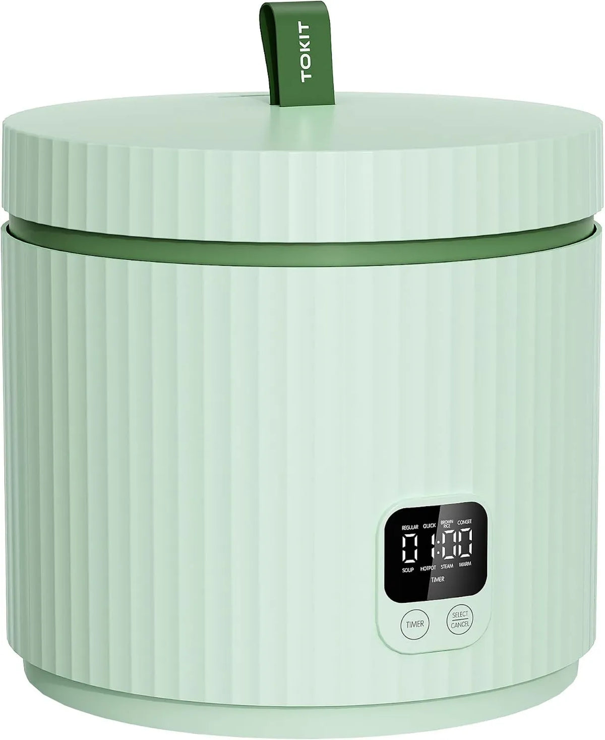 TOKIT ryżowar, Kuchenka, elektryczna kuchenka ryżowa, 1, 5 l, ceramiczne wnętrze, zielony, dla 1-3 osób Rice Martite Anti- stick wewnątrz